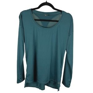 Calia by Carrie Underwood Size M Move Mesh Long Sleeve Top Athleisure Teal Green